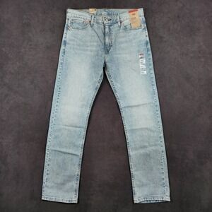 Levis 513 Jeans Mens 32x32 Blue Slim Straight Light Wash Stretch Denim NEW